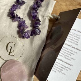 Gemstone Troost Gift - Mourning, Loss and Power - Amethyst - Amazonite - Rose Quartz
