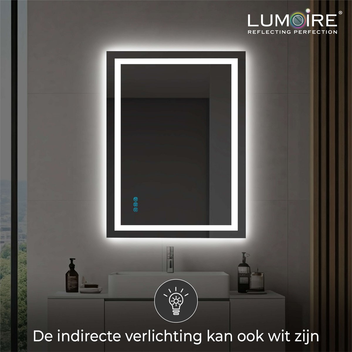 RGB-badkamerspiegel Lumoire Matrix verticaal 60 cm
