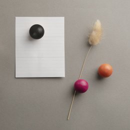 Doos met 3 kleine houten magnetische balletjes - zwart