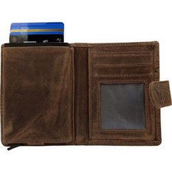 Miniwallet Pass Holder Flower Print Light Brown