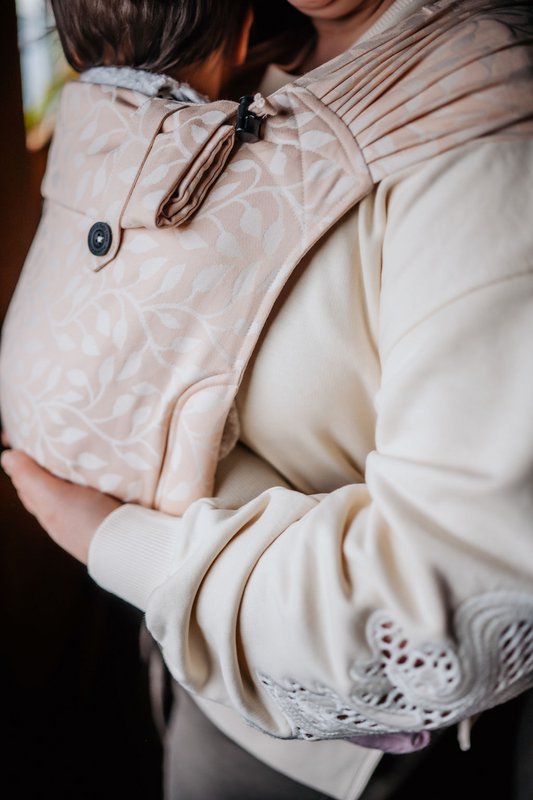 Baby carrier wrap & go baby - floral - soft peach color