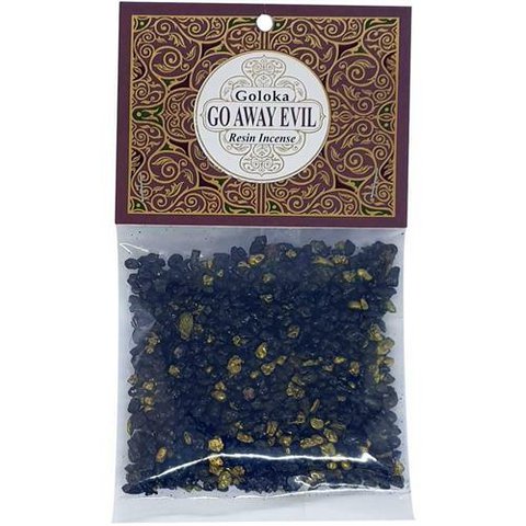 Goloka Resin  Incense Go Away Evil  - 30 Grams 12 Packs
