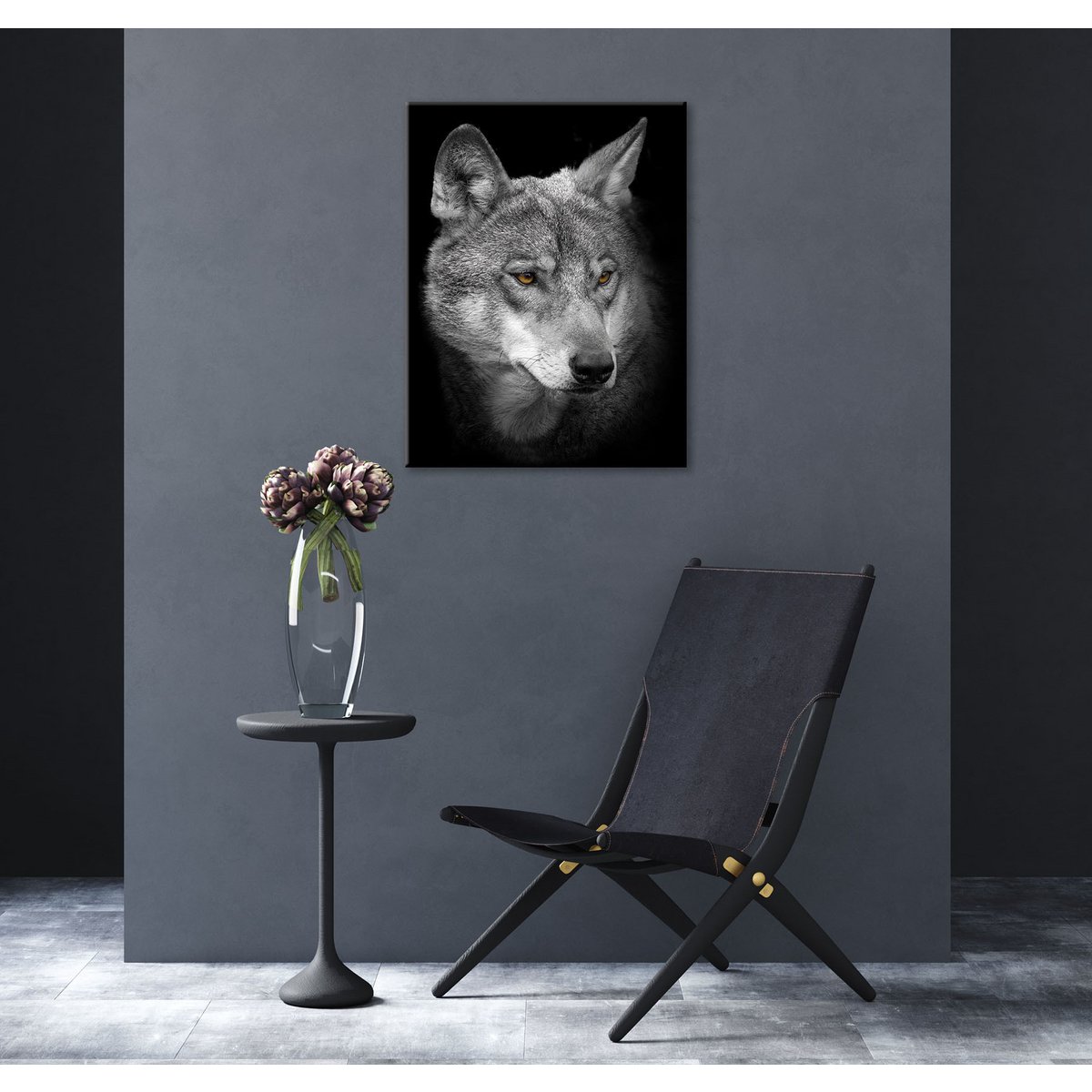 Cuadro de pared LOBO 46x61 cm lienzo cuadro bastidor decoración moderna
