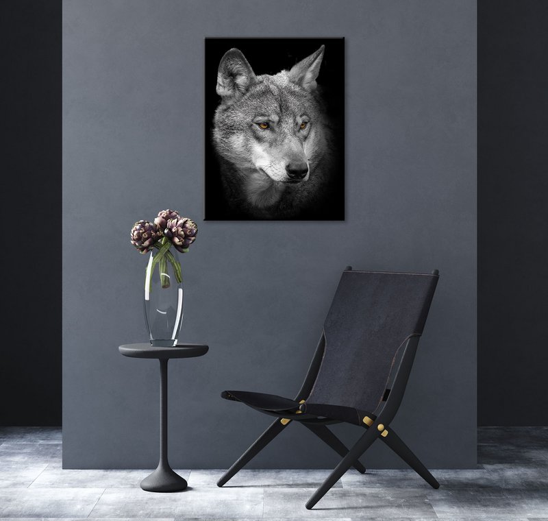 Cuadro de pared LOBO 46x61 cm lienzo cuadro bastidor decoración moderna