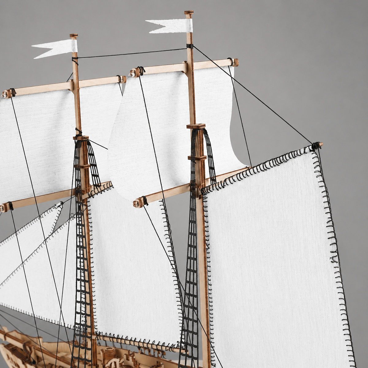 Schoner aus Holz zum Bauen Pilger – 3D-Holzpuzzle 292 Teile, Schiffsmodell mit Segeln und Takelage, Modellbausatz ab 12 Jahren