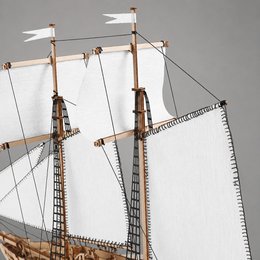 Schoner aus Holz zum Bauen Pilger – 3D-Holzpuzzle 292 Teile, Schiffsmodell mit Segeln und Takelage, Modellbausatz ab 12 Jahren