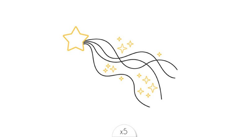 Tatuaje temporal: Estrella fugaz