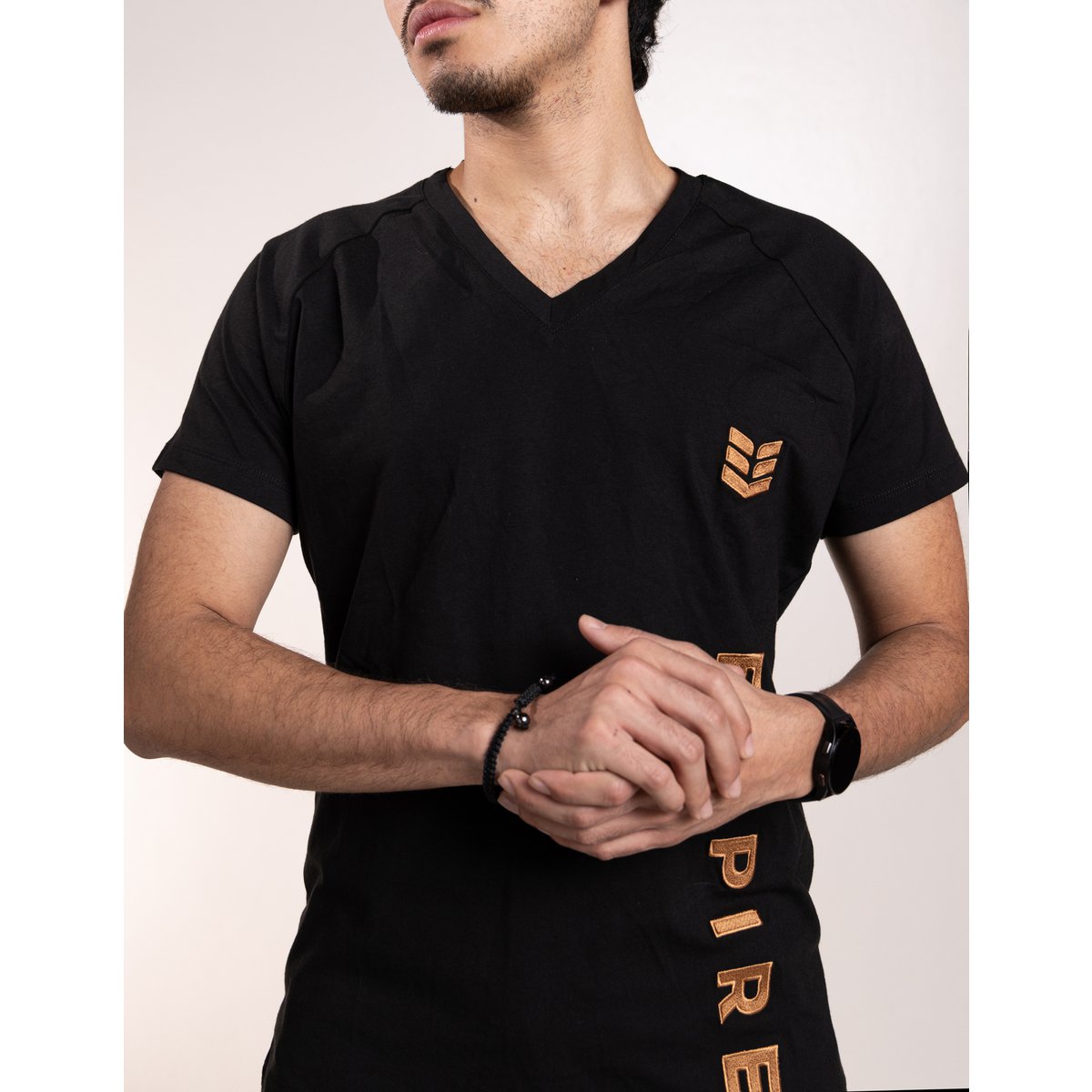 T-shirt shirt met korte mouwen slankfit t-shirt organisch katoen v-neck van geborduurd logo van hoge kwaliteit