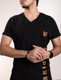 T-shirt Shirt Shirt Shirt Slimfit T-shirt Organic Coton V-Col à col de logo brodé de haute qualité