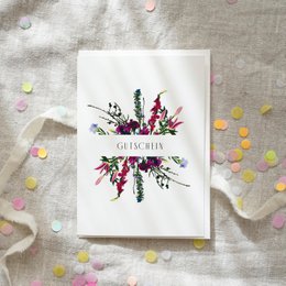 Wenskaartbon | Violette bloemen
