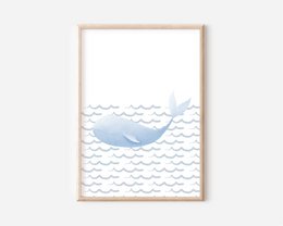 Whale poster, whale print, under the sea, surf poster, surf decor, surf poster, ocean poster, nautical nursery print, surf print, beach poster, waves print, nursery wall art, nursery print, girls room poster, boys room poster
