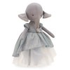 Katoen zacht speelgoed, Cotti Motti - Ali The Elephant: Light Blue Dress + Bonus Mermaid Tale (30 cm)