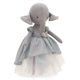 Cotton Soft Toy, Cotti Motti - Ali The Elephant: Abito azzurro + Bonus Mermaid Tale (30 cm)
