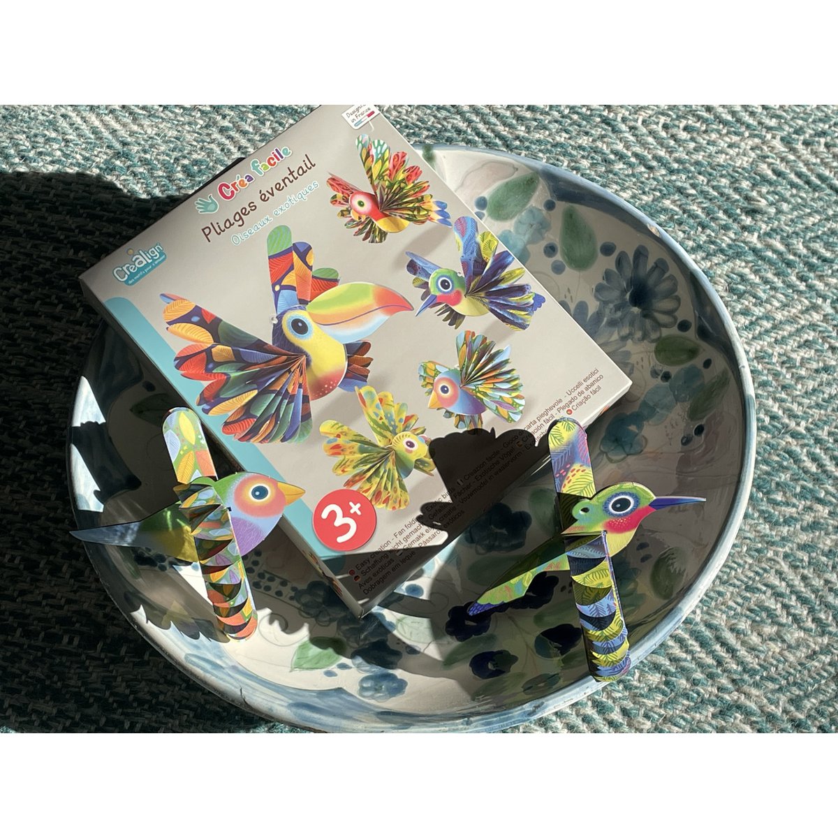 Easy creation, Folding fans "Exotic birds"