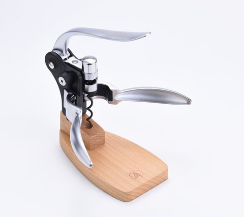 LAGUIOLE CORKSCREW WITH CORKSCREW ON ZELCOVA WOODEN BASE