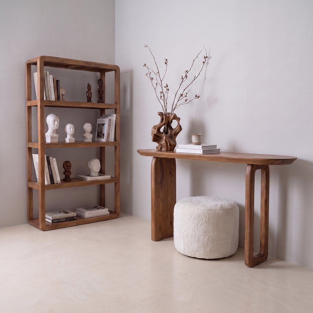 Mesa consola Bullnose madera de mango marrón - 140cm