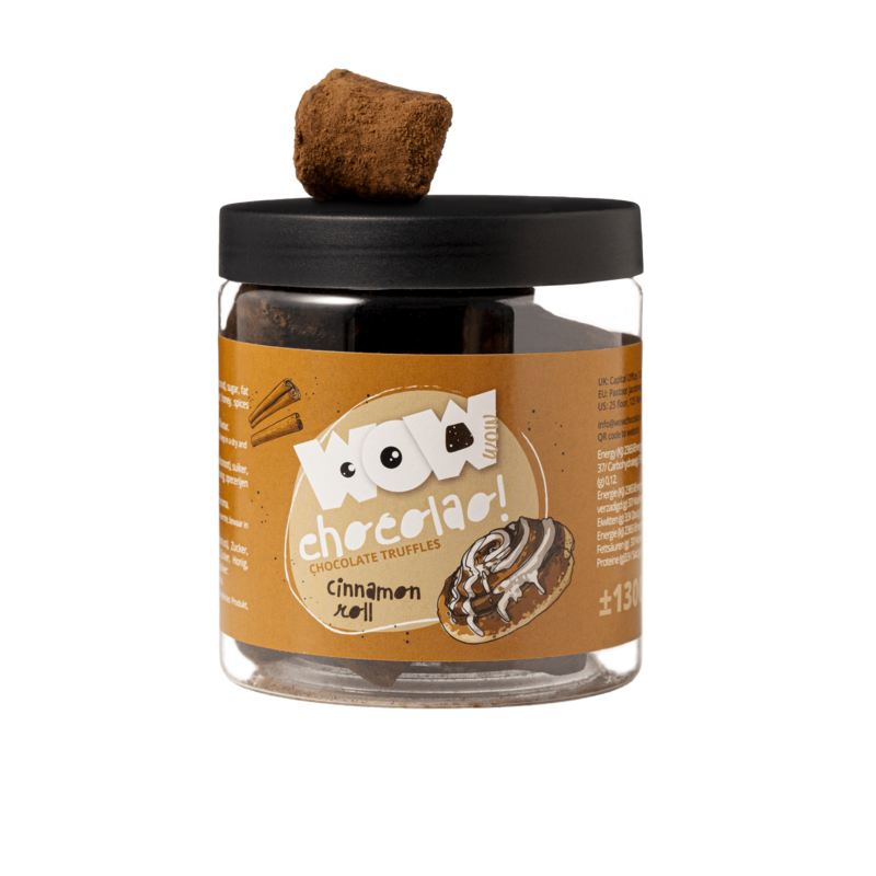 Kanelrulle Chokoladetrøfler Gavekrukke 130g | Chokolade i bageristil