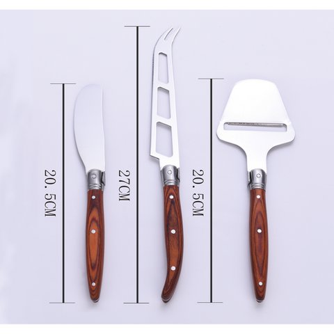 LAGUIOLE HERITAGE Set of 3 knives: for butter and cheese - Wooden box