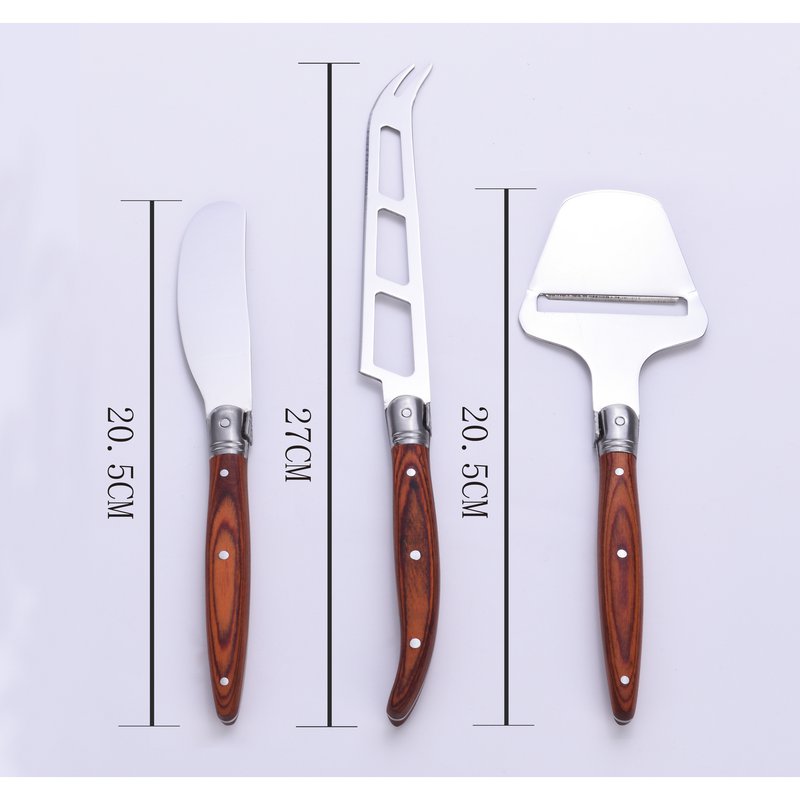 LAGUIOLE HERITAGE Set of 3 knives: for butter and cheese - Wooden box