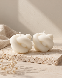 Set of 2 knotted candles | rapeseed wax