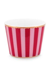 Egg Cup Love Birds Stripes Red-Pink