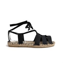Vegan Espadrilles Gladiator Sandals - Black
