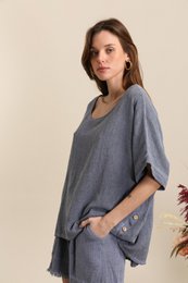 Blusa in lino RIF. 4649