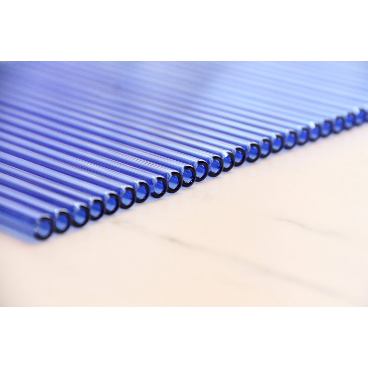 Strohhalme aus blauem Borosilikatglas – 25er-Pack
