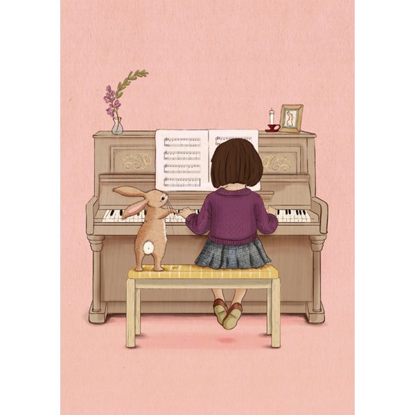 Postcard piano