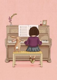 Ansichtkaart Piano