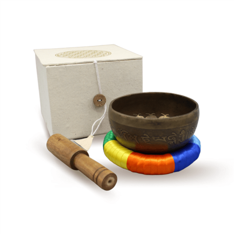 Klankschaal levensbloem met doos 11 cm Set van 2