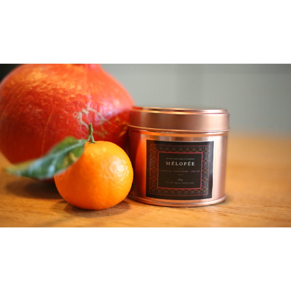MELOPEE Vela pequeña canela, mandarina y flor de albaricoque