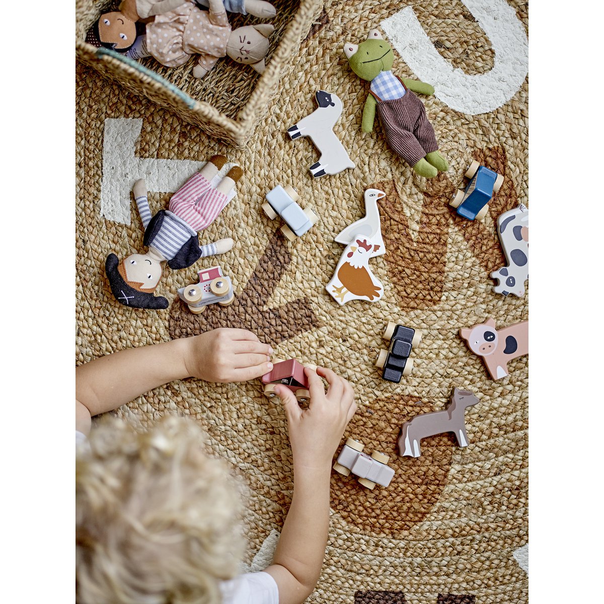 Dinne vloerkleed, bruin, jute