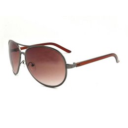 Lunettes de soleil aviateur East Village Beveled Edge 'Jagger' Gunmetal & Crystal Brown