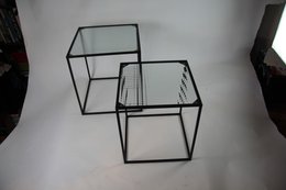 sæt med 2 optiske glas sideborde
