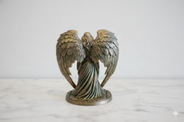 Sculpture d’ange avec cœur – peinte à la main