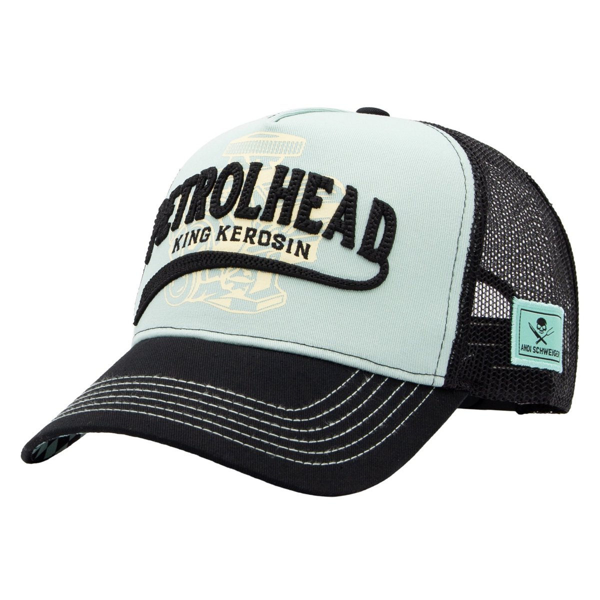 Trucker cap 'Petrolhead' in turquoise