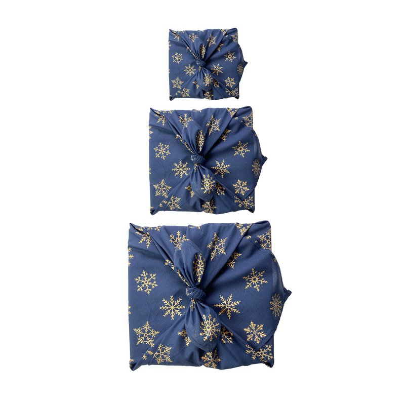 Confezione regalo in tessuto Furoshiki - Confezione da 3 pezzi su un lato