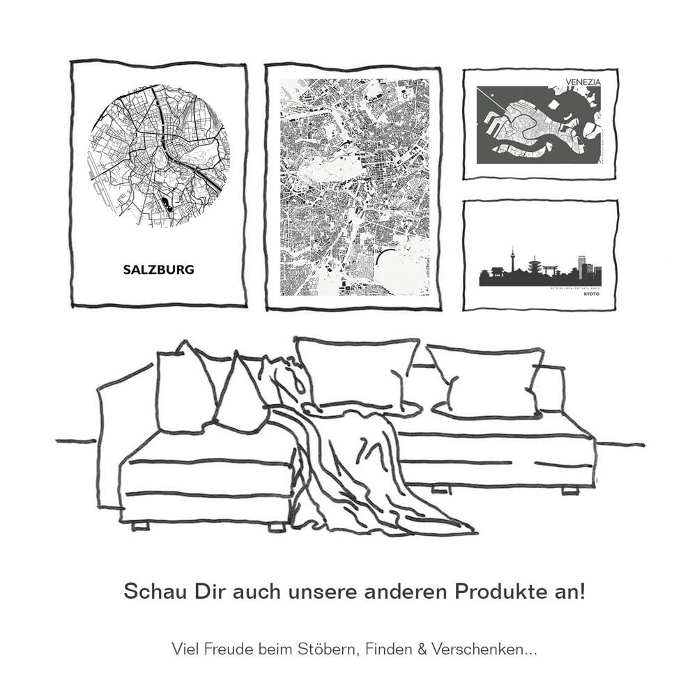 Okrągła czarna mapa Heilbronn