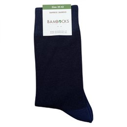 Bambocks Skarpetki bambusowe 4 pary w paski czarno/niebieskie