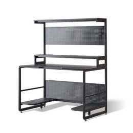 Skrivebord med hylder og topramme