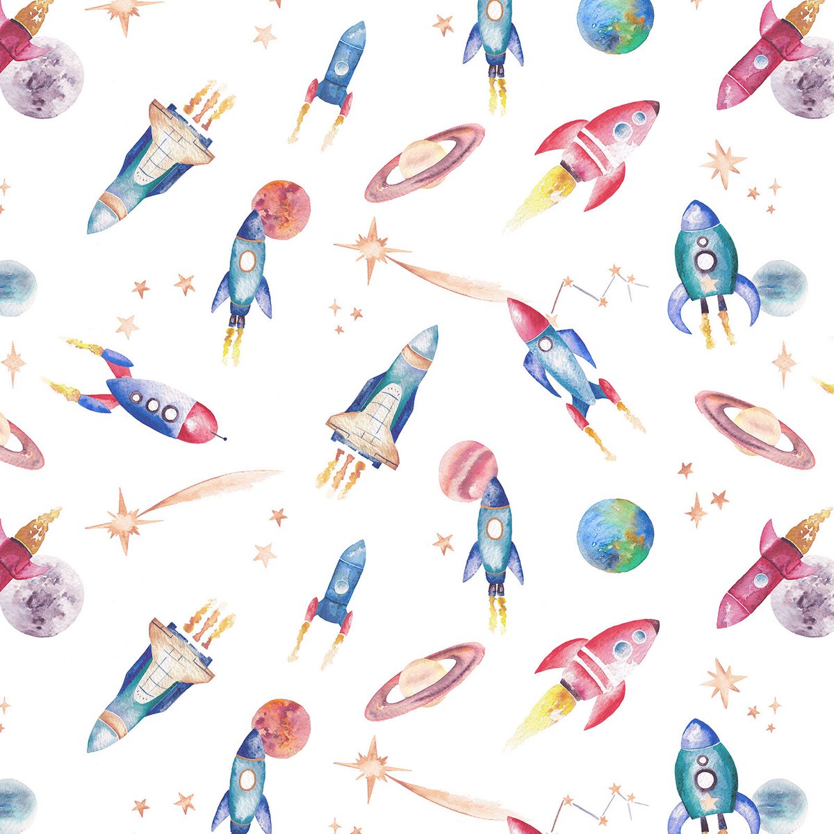 Papel Pintado Infantil Rockets - Color Marfil