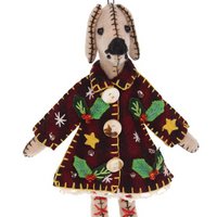 Dog brown with red coat, felt
