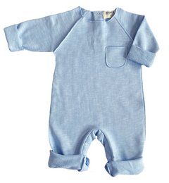 Baby playsuit sweat stof lyseblå