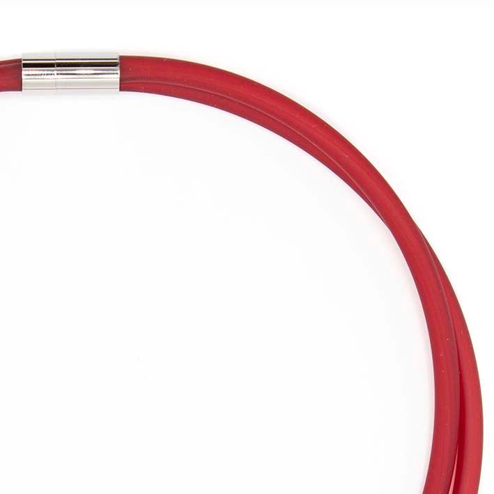 Rubber chain 2 lines, red/red