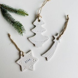 Ceramic Christmas Tree Hangers - Set