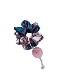 Scrunchie - Blue/Rose Jungle - Recycled