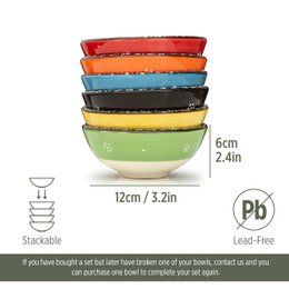 Decoratieve Keramische Kommen Set van 2/4- 12cm Handgemaakt