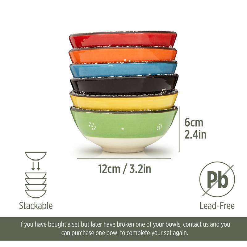 Set di ciotole decorative in ceramica da 2/4- 12 cm fatte a mano