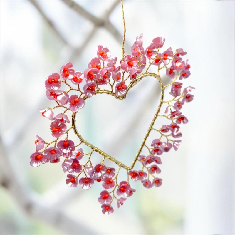 Dekoration FUNKEL Heart  Flower viola